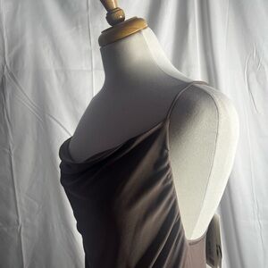 Zara Elegant Backless Dress in Rich Brown